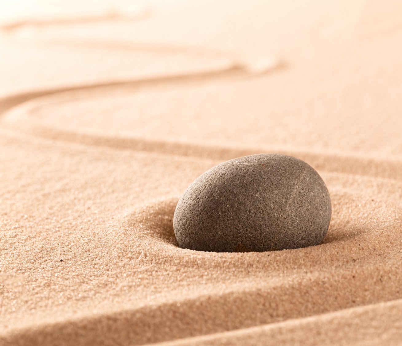 Spa wellness or mindfulness stone and sand garden